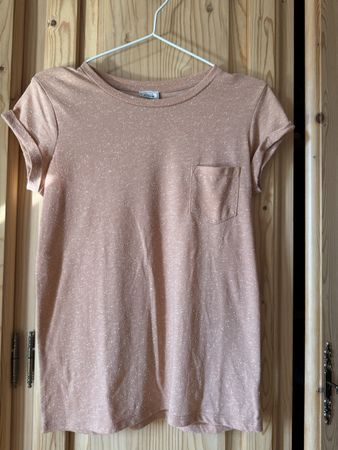 Pimkie T-Shirt, Rosé mit weissen Punkten