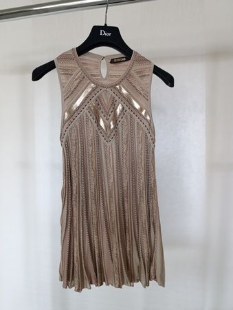 Roberto Cavalli Top, Beige/Gold, Gr. XS, Neuwertig