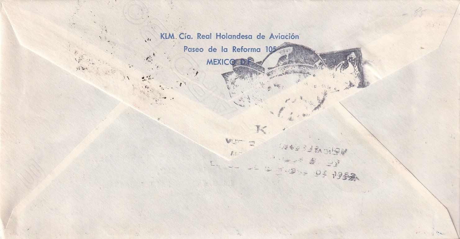 Tutti i francobolli: Erstflug KLM Mexico - Amsterdam 1952 – Usato da Baar venduto da Asmara111 1