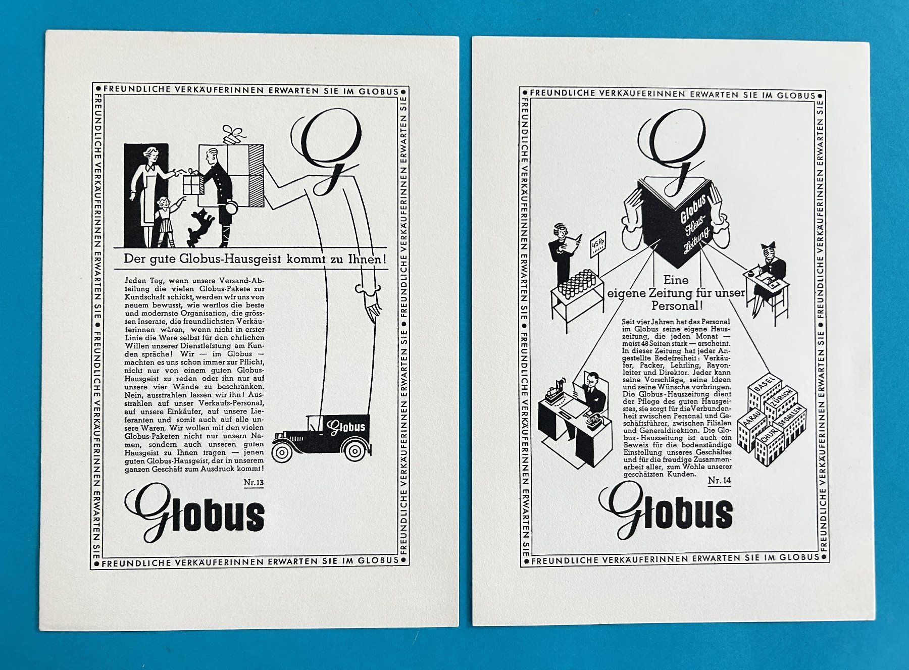Posters & Illustrations: SAMMLUNG GLOBUS INSERATE 1932/33 – D'occasion à Zürich par Domus09 7