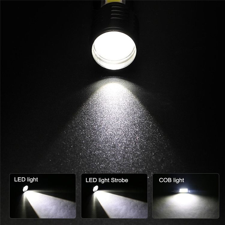 3x Mini LED Taschenlampe COB Laterne Wasserdicht USB 2000lm 3