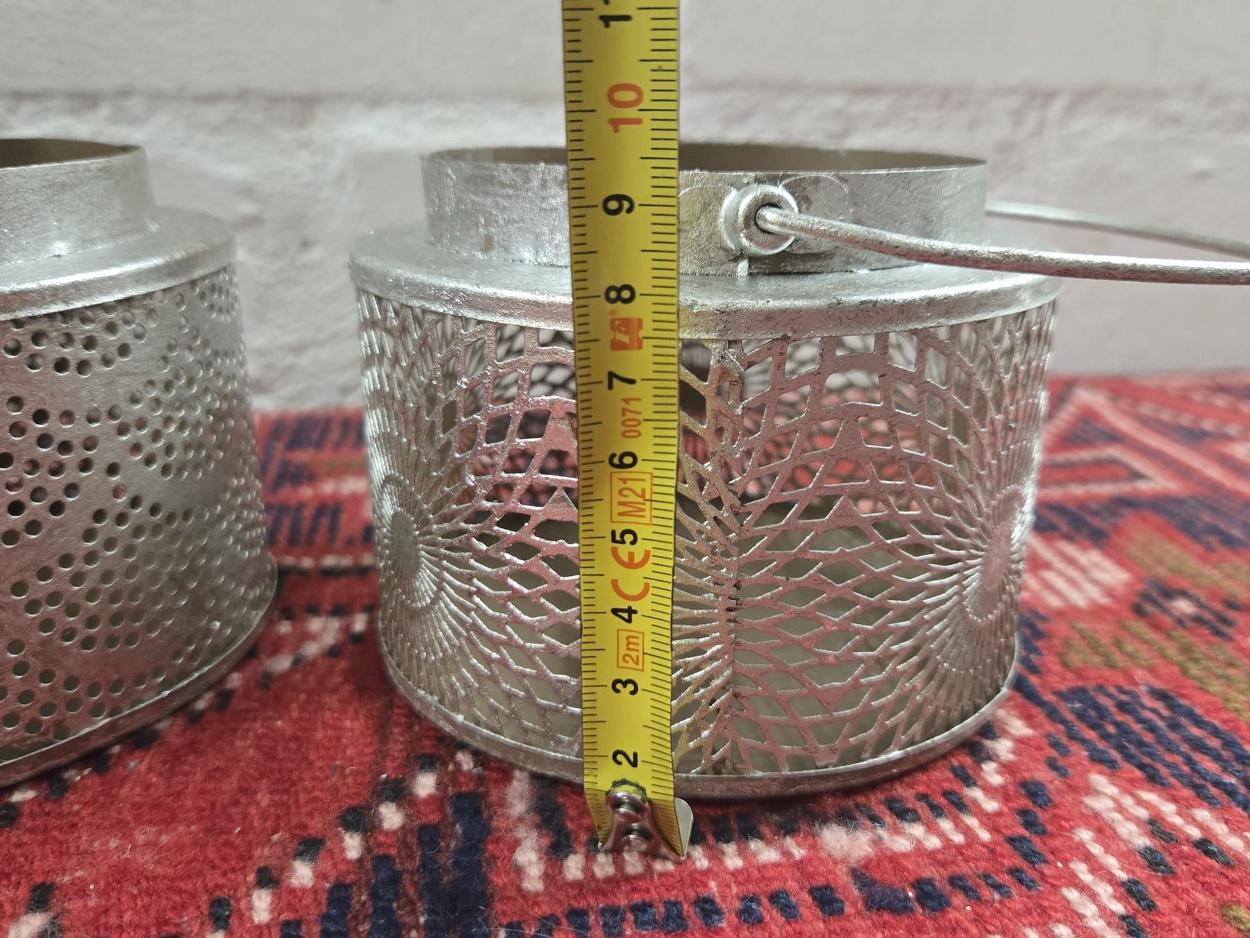 Lanterne: 2 Silberne Windlichter, Laternen, Deko – Usato da Rheinsulz venduto da Dred 4