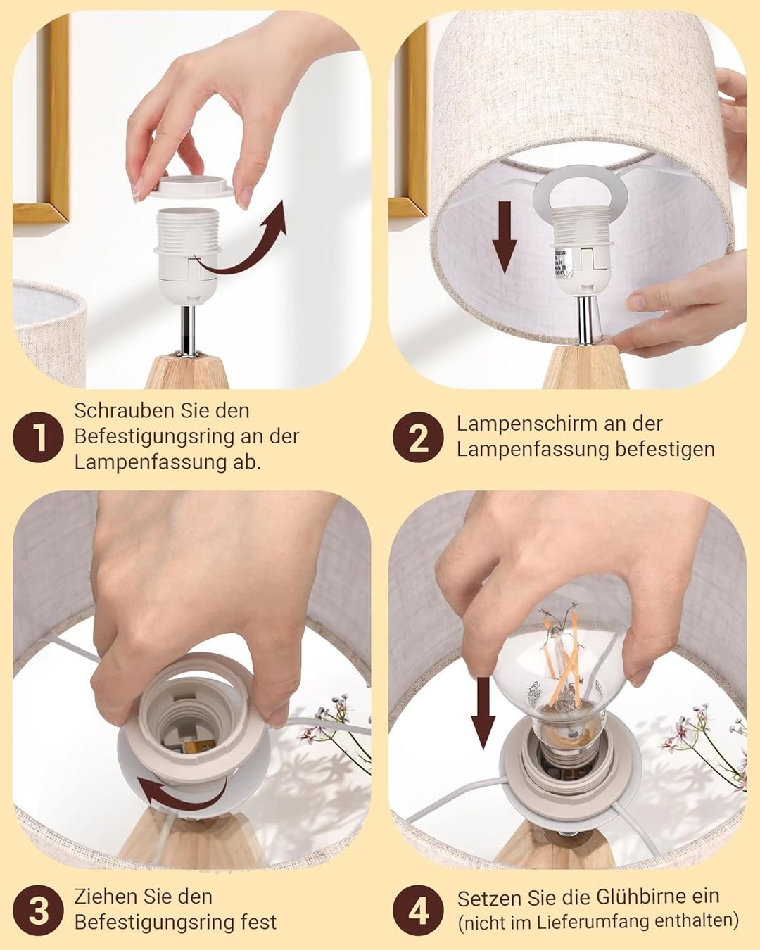 Lampade: 2er Set Tischlampe Holz – Nuovo e nell'imballaggio originale da Nuglar venduto da SaleRitter 6