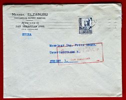 SPANIEN DONOSTIA SEBASTIAN CENSURA MILITAR ISLER ZÜRICH 1938