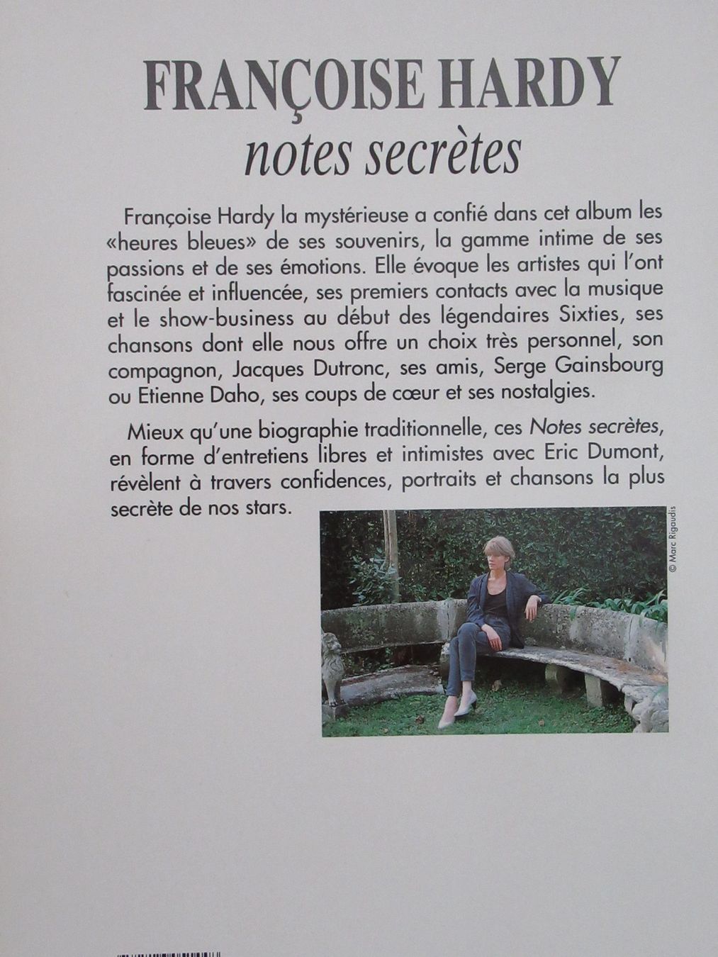Libri: FRANCOISE HARDY - NOTES SECRETES – Usato da Grône venduto da Mire01 2
