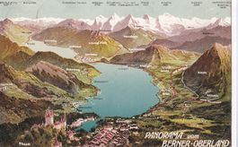 Panoramakarte Berner Oberland ab Thun und Thunersee