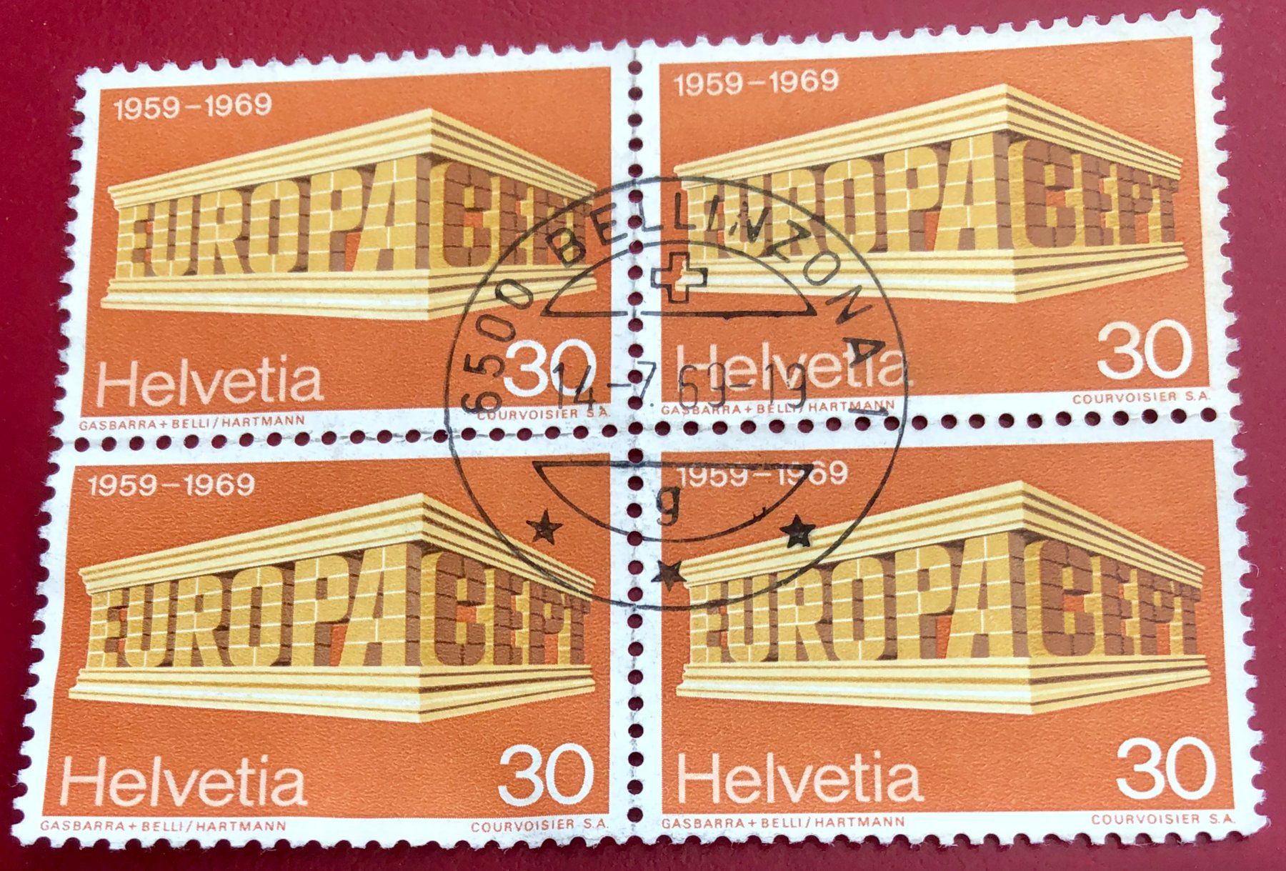 Tutti i francobolli: 4 er Block Nr.466 mit Stempel Bellinzona – Usato da Aarau venduto da Billa007