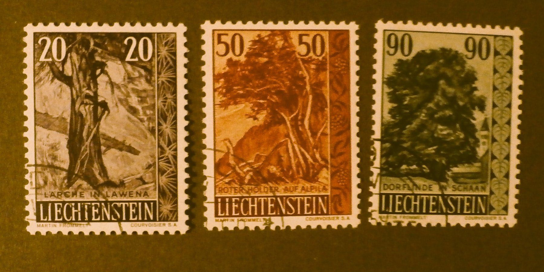 Tutti i francobolli: FL 1959 Heimatliche Bäume – Usato da Kehrsatz venduto da Bernherb2