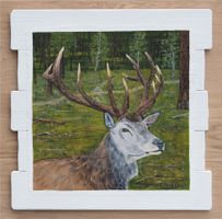 3 Wildtier Gemälde auf Holz