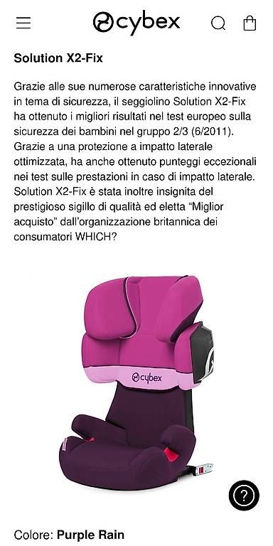 Cybex Seggiolini per auto: Seggiolino auto Cybex Solution X2-fix – Usato da Golino venduto da emi_6l62 2