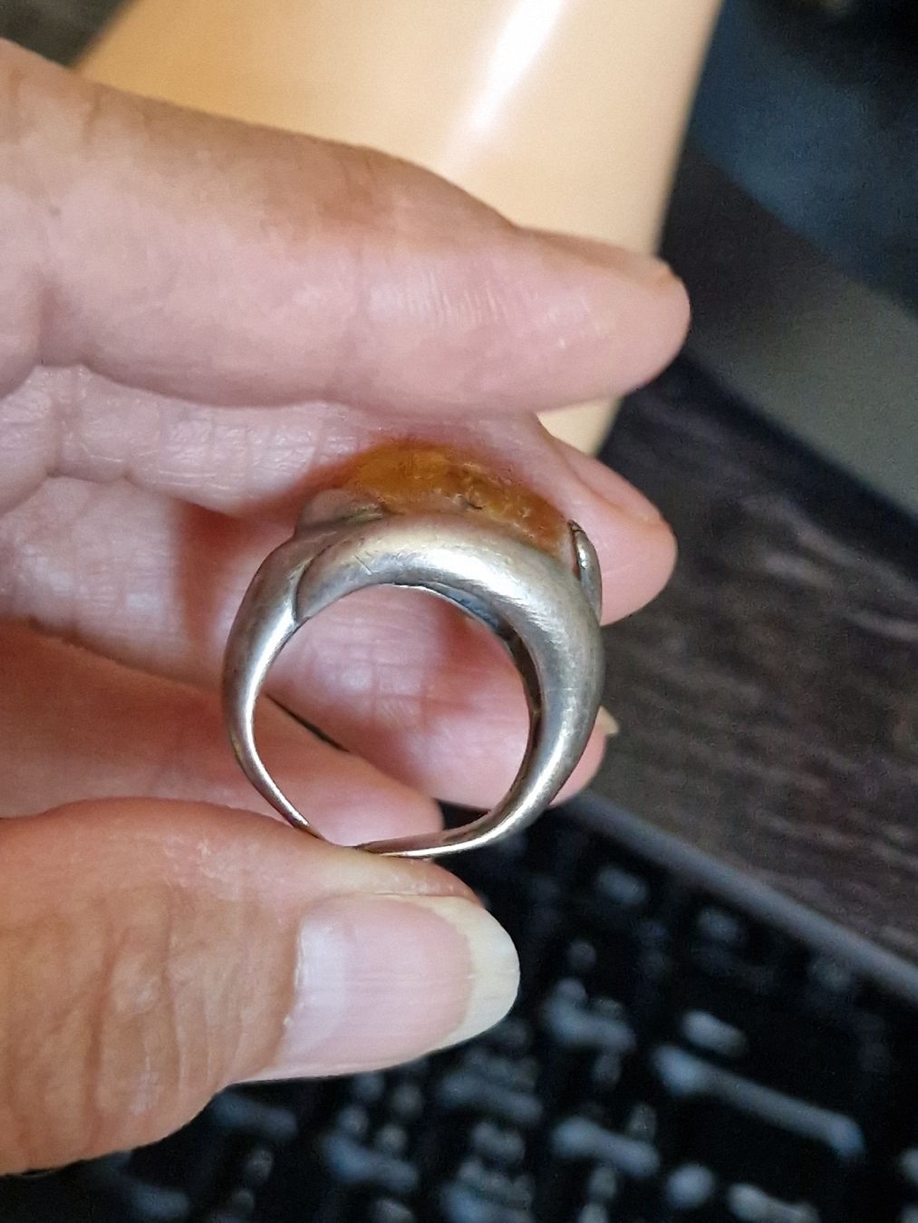 Anelli: Belle bague  argent et ambre – Usato da SAXON venduto da Mariposita1428 2