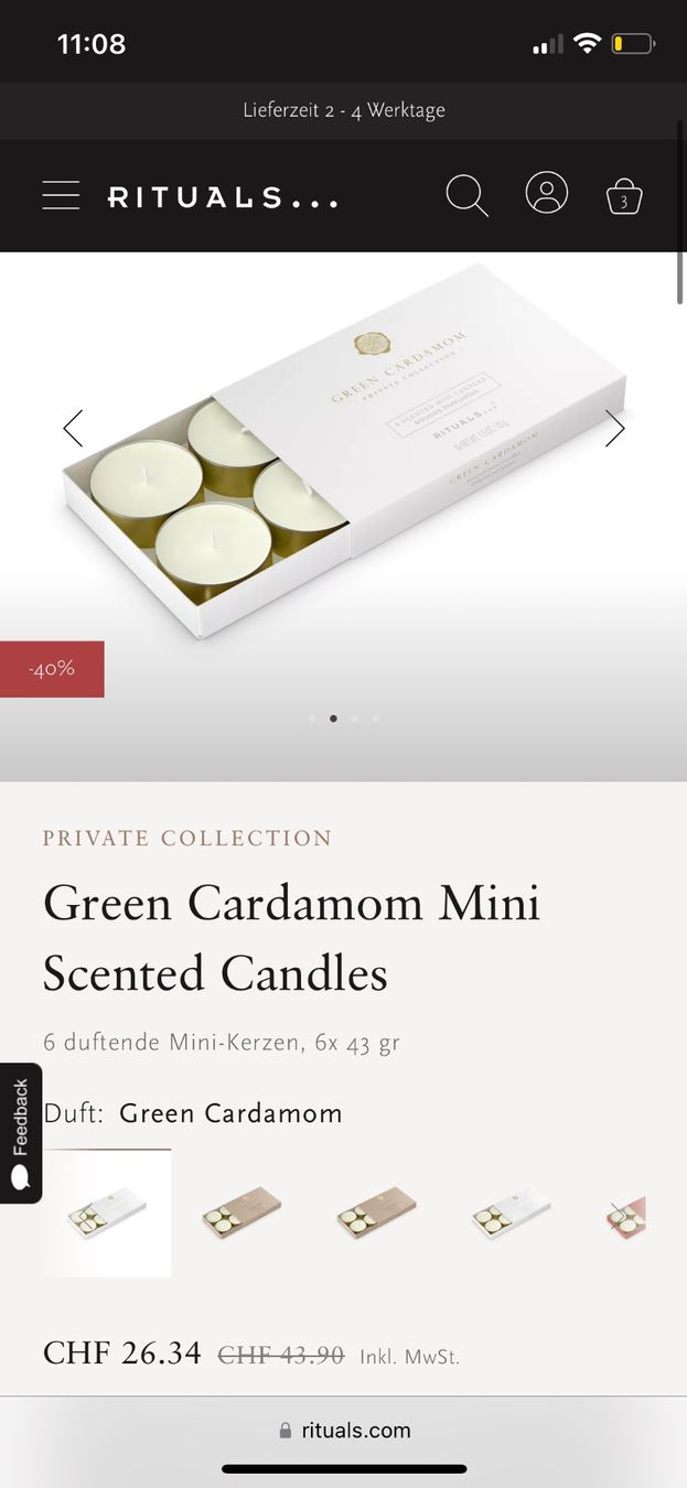 NEU: Rituals Green Cardamom Teelichter 2stk (Neu (gemäss Beschreibung)) in Bellach für CHF 5 – mit Lieferung auf Ricardo kaufen