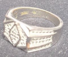 Bague homme argent massif poinçon 925  état d'usage
