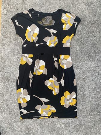 Marks & Spencer Damen Kleid Gr. UK 14 EUR 42 Schwarz Blumen 