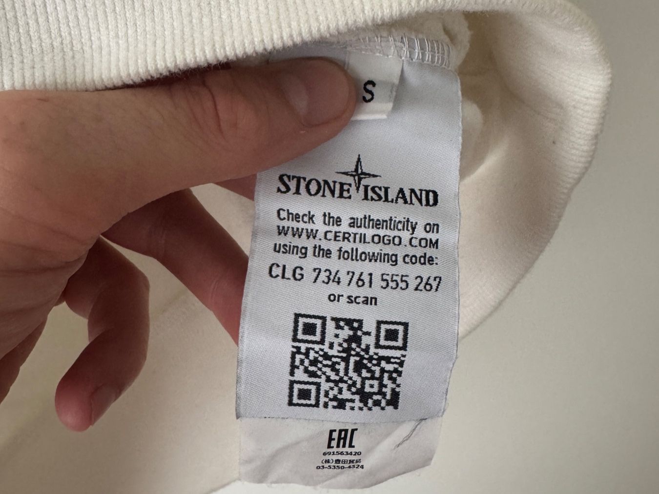 Stone Island Maglioni & Felpe: Stone Island Pullover, Weiss, Top Zustand, Grösse S – Nuovo (secondo la descrizione) da Chur venduto da schoel 3