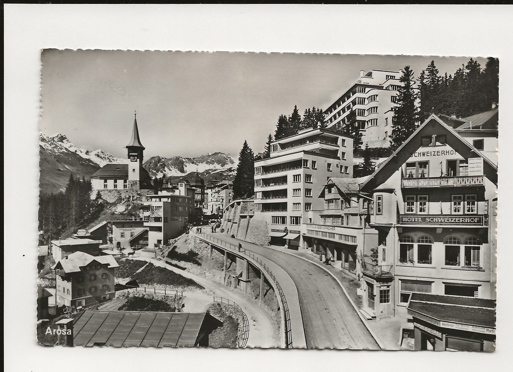 Cartoline postali: AK ca. 1950 Arosa  mit Hotel Schweizerhof – Usato da Greifensee venduto da 315WDO