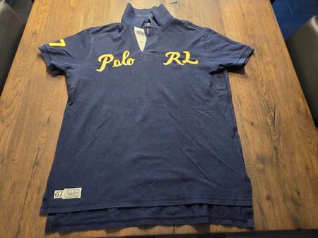 Ralph Lauren Polo, navy/gelb, Gr. L (Custom Fit)