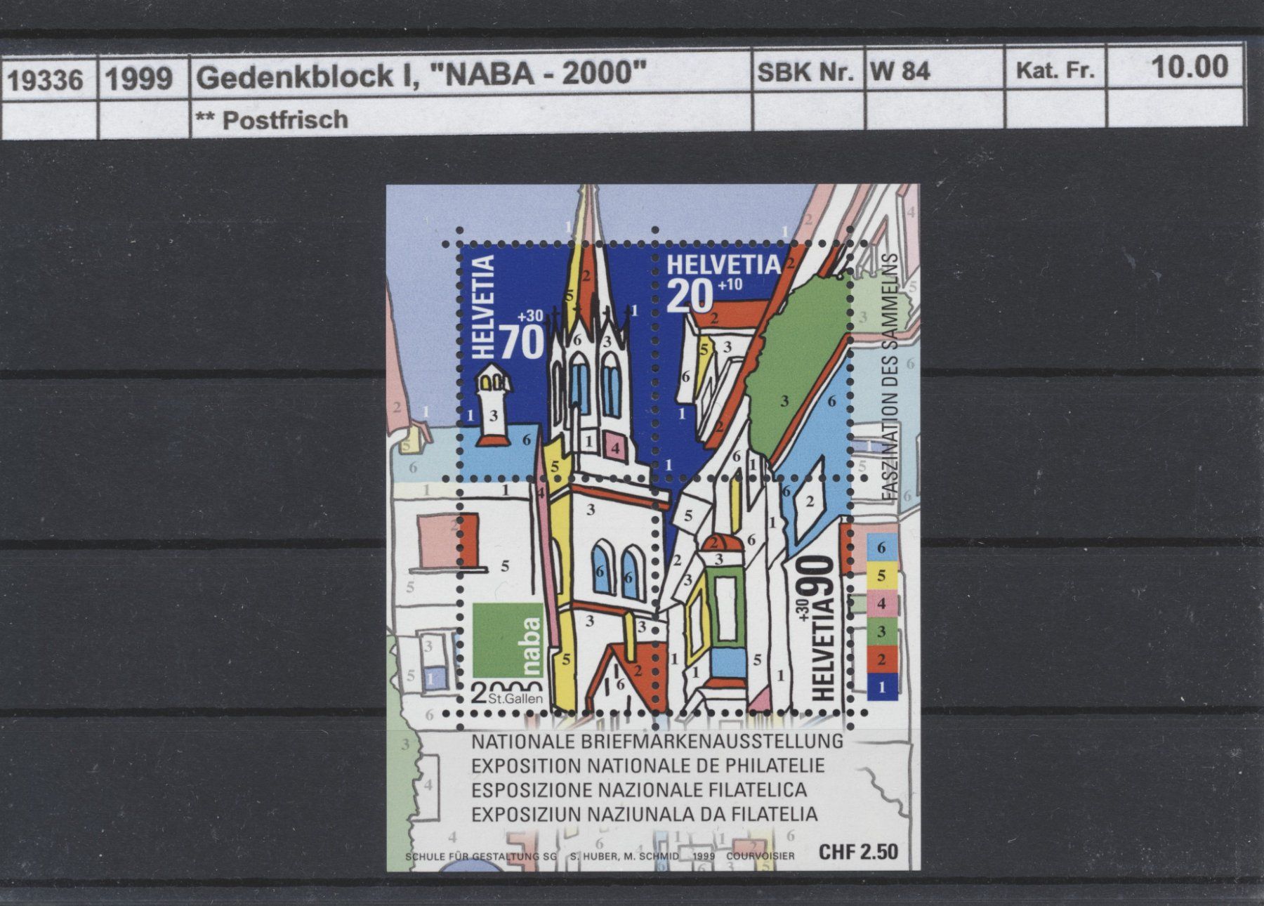 Alle Briefmarken: 1999 Gedenkblock, "NABA 2000 - Block I", ** postfrisch – Neu (gemäss Beschreibung) aus Winterthur von Zupogeru