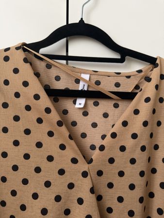 Braun / Camel Bluse gepunktet / Polkadots