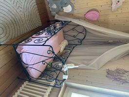 Eisenbetten blau 3 Stück - Babybett / 90er Bett / 120er Bett