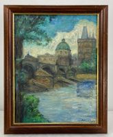 Ölgemälde Prag Karlsbrücke Zdenek Budinsky Gemälde