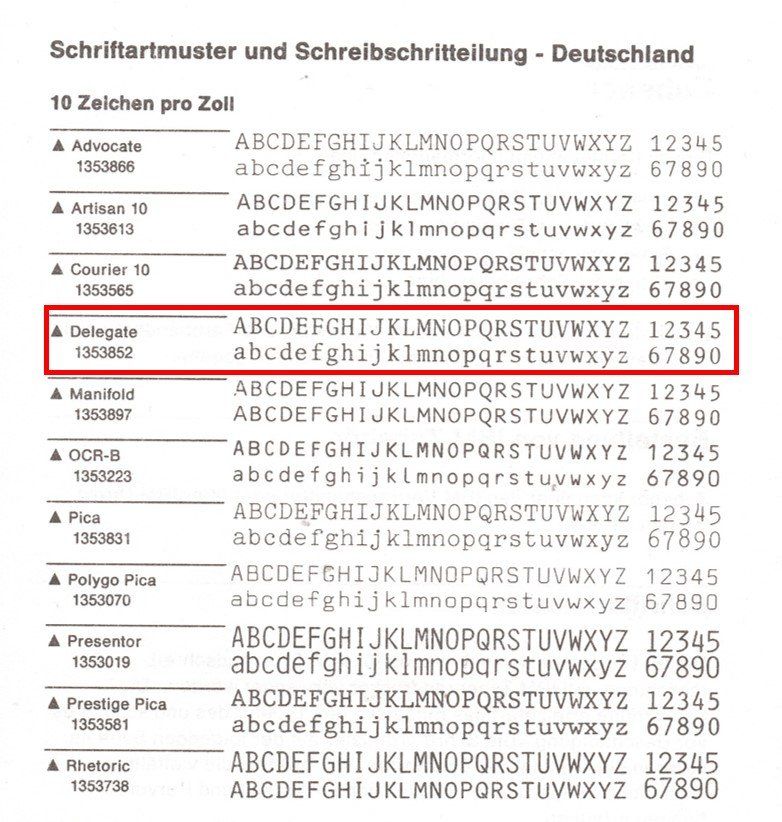IBM Macchine da scrivere: IBM Typenrad mit Schriftart "Delegate" – Usato da St. Gallen venduto da Elmarotto 1
