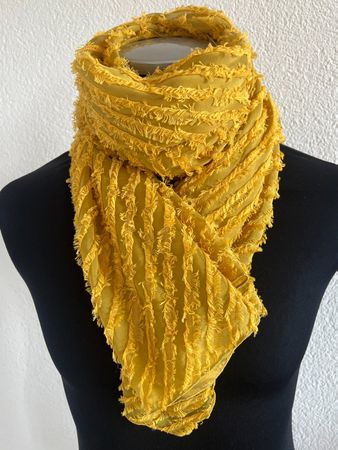Colora Schal, 28% Seide, Senfgelb, NEU