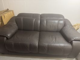 2er - Sofa aus braunem Echtleder