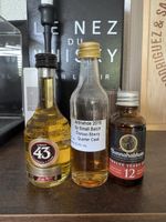 3x Mini Flaschen Whisky & Likör, guter Zustand