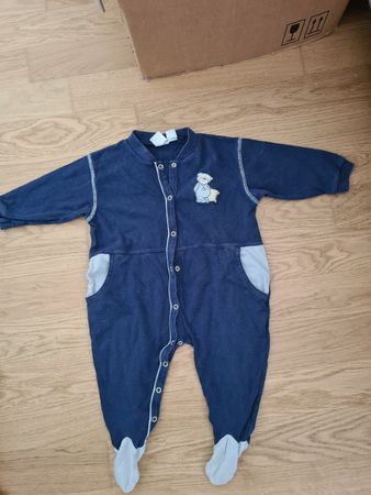 Pyjama dunkelblau Grösse 80 mit Bär Motiv
