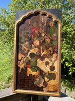Gemälde Öl auf Holz in Gotik-Rahmen
