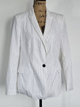 Weisser Blazer mit Nadelstreifen, elegant ,Gr. M