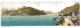 Brunnen (SZ) Hotels - Urirotstock - Doppel-Panorama-AK  1906