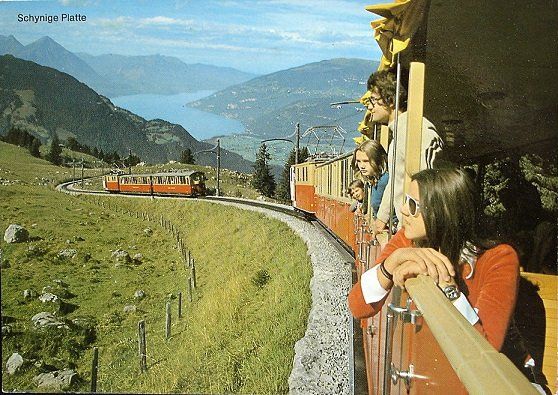 Cartoline postali: SCHYNIGE PLATTE BAHN mit Thunersee – Usato da Jona venduto da philajona