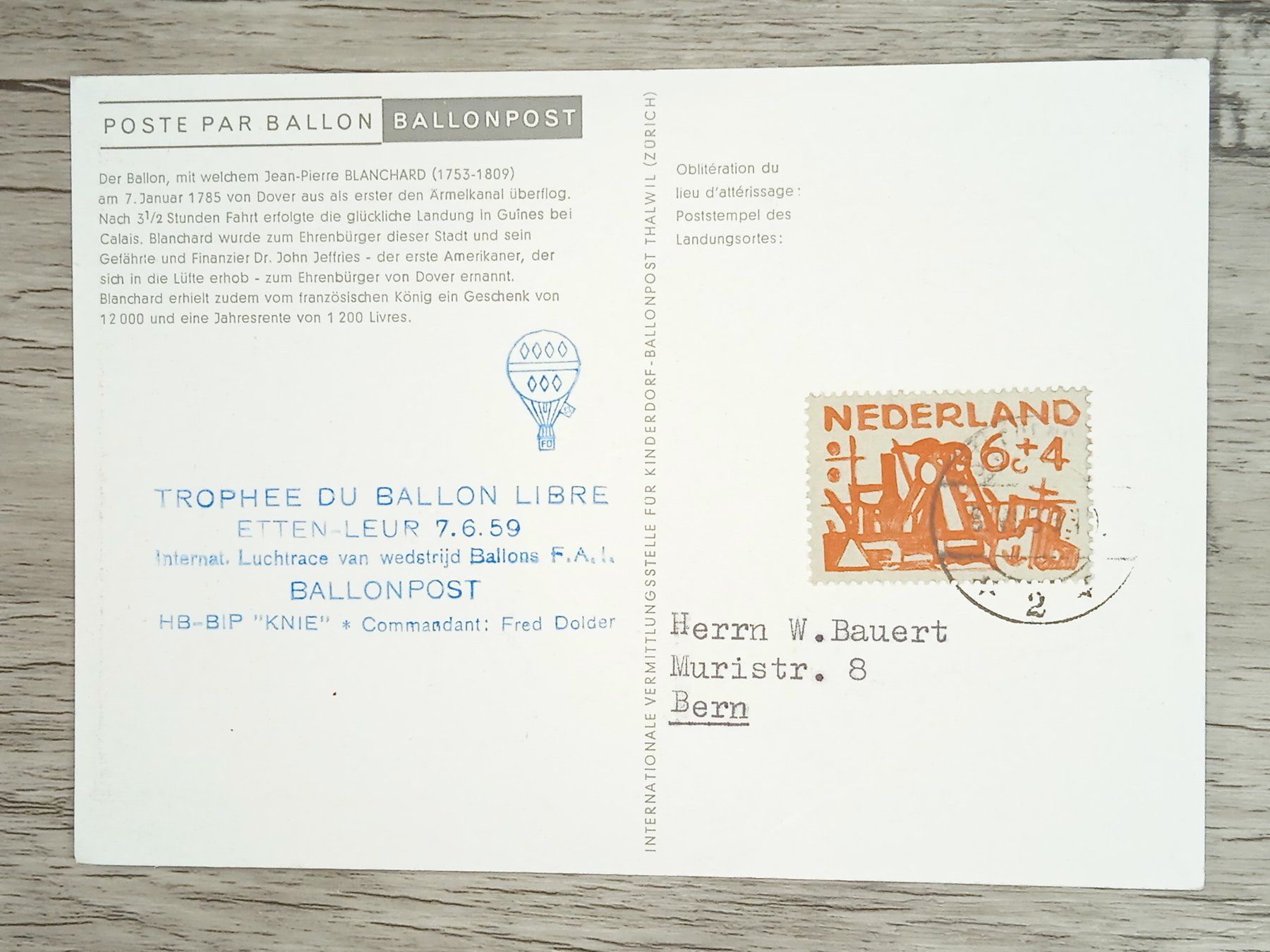 Tutti i francobolli: TR13 Carte Postale + Timbre Pays-Bas 1959 – Usato da Cousset venduto da Patrick_Collections