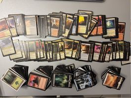 MTG rund 1.3kg Karten, Standardländer + mehrfahrbige Länder