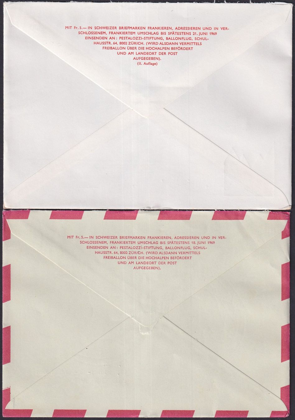 Alle Briefmarken: 4 Ballonpost-Briefe mit HONEN FRANKATUREN. – Gebraucht aus Sursee von Luzernerraute 3