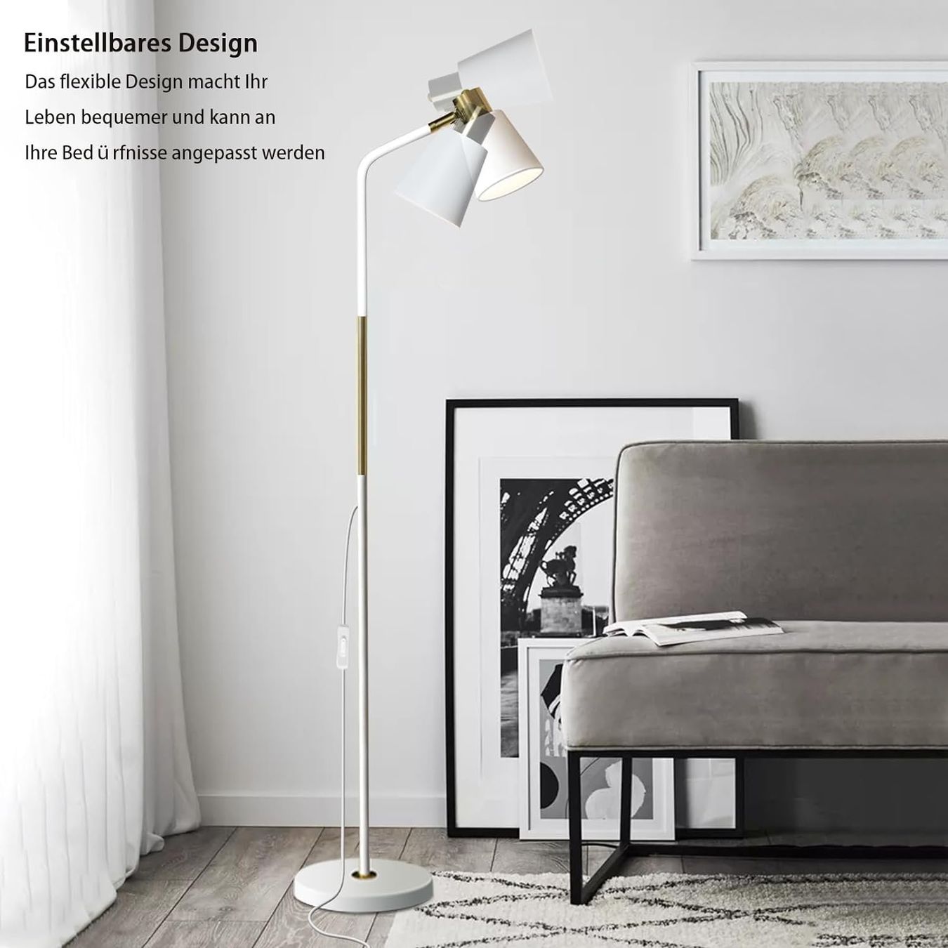 Lampade: Stehlampe LED klassisch, Stehleuchte höhenverstellbar, E27 – Nuovo e nell'imballaggio originale da Zürich venduto da MueDes 1