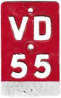 Velonummer 1955 Waadt Vaud VD 55
