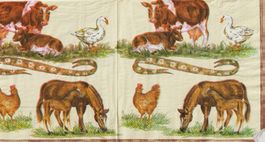2 Servietten  Bauernhof Tiere