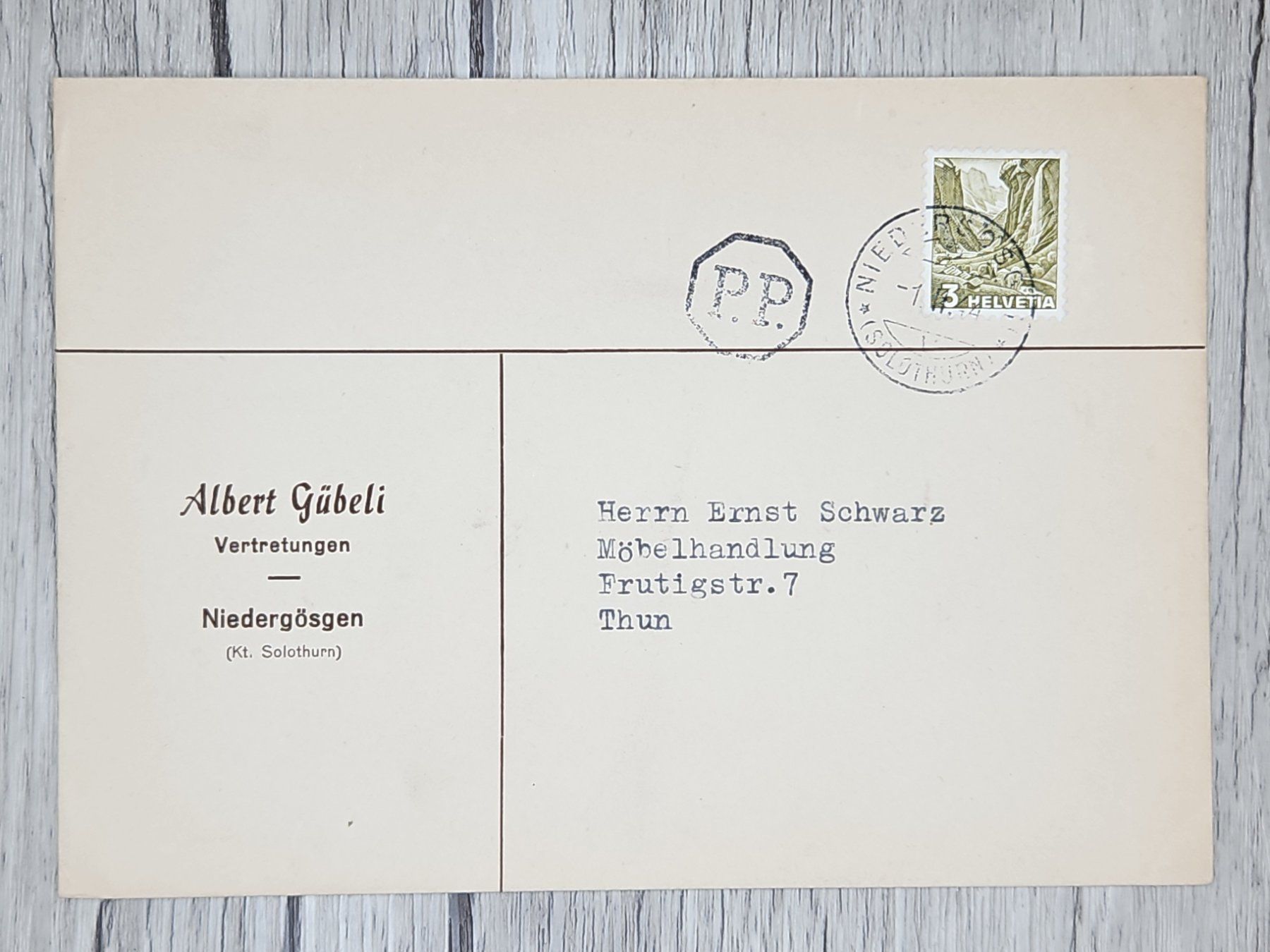 Tutti i francobolli: CL13 Enveloppe + Timbre Suisse 1944 – Usato da Cousset venduto da Patrick_Collections
