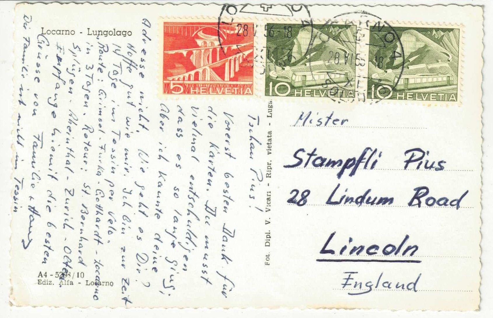 Cartoline postali: Locarno - Lungolago – Usato da Ettingen venduto da Kartenplanet 1