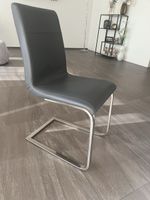 4xSedia da pranzo grigio ecopelle telaio cromato