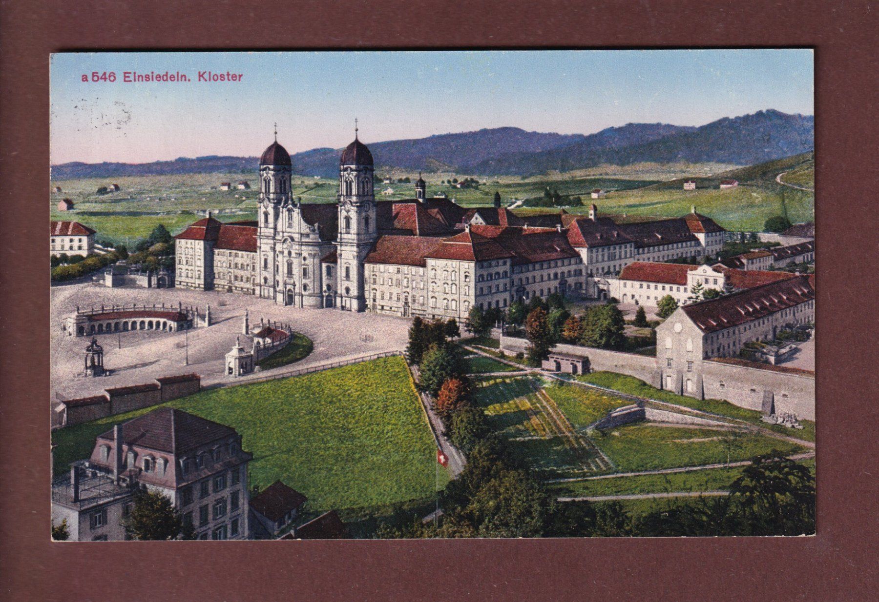 Cartoline postali: EINSIEDELN - Kloster - 1927 – Usato da Pully venduto da nicecards
