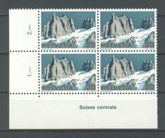 1972, Sondermarke Schweizer Alpen, Viererblock **