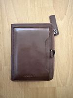 Volkit card holder brown leather zip pocket