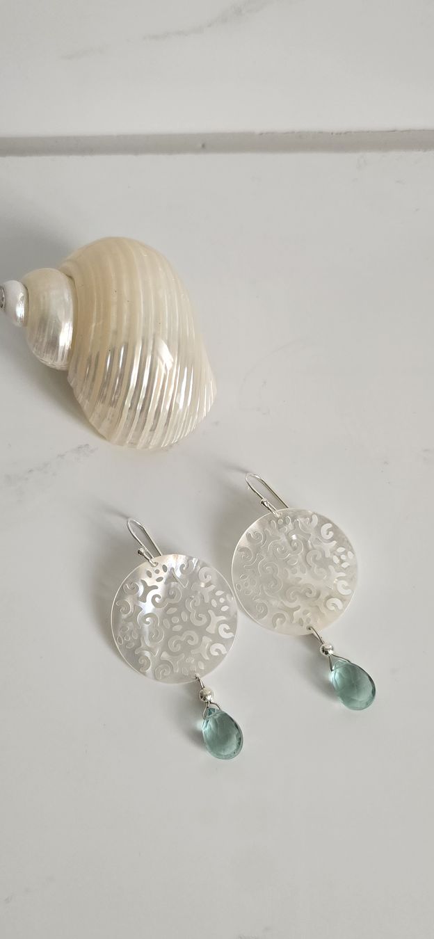 Boucles d'oreille: Perlmutt Mandala Ohrhänger – Neuf (Voir description) à Köniz par Minaja99 3