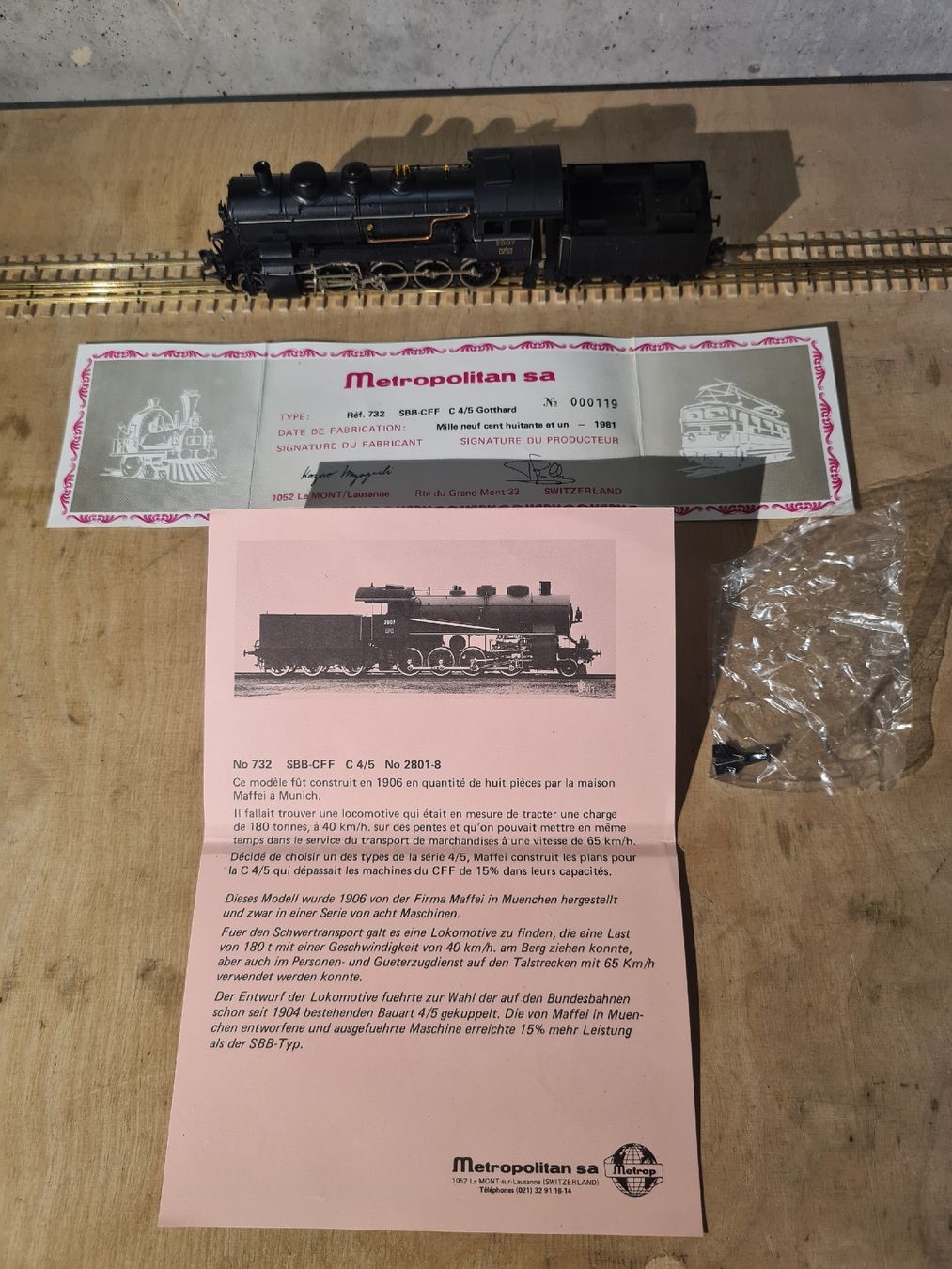 Metropolitan Modellini di ferrovie: Gotthardbahn C 4/5 2807 – Nuovo (secondo la descrizione) da Gachnang venduto da 10811 3