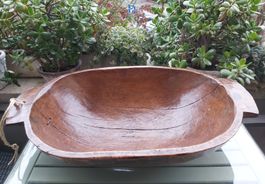 Antike Holzschale, Dekoschale, Brotschale, 58 cm, massiv