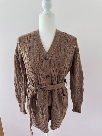 Polo Ralph Lauren Zopfstrick Cardigan Wolle Kaschmir S